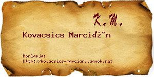 Kovacsics Marcián névjegykártya